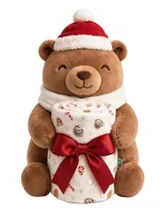 Christmas Bear and Patterned Roll, design reference