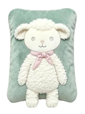 Mint Lamb Applique Cushion — design reference