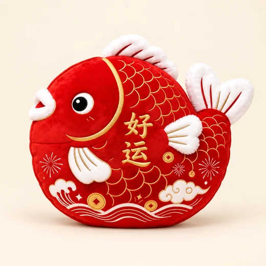 Red Carp Fortune Cushion — design reference