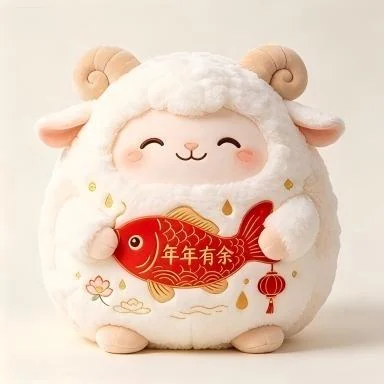 Lamb with Red Carp Cushion — design reference