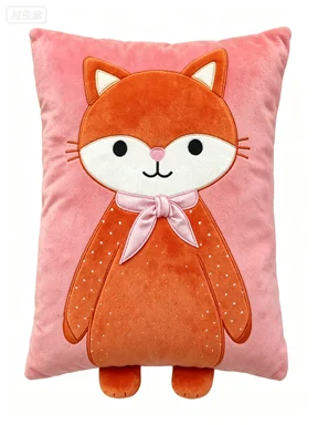 Pink Fox Applique Cushion — design reference