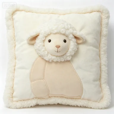 Cream Lamb Panel Cushion — design reference