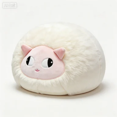 Cream Round Cat Cushion — design reference