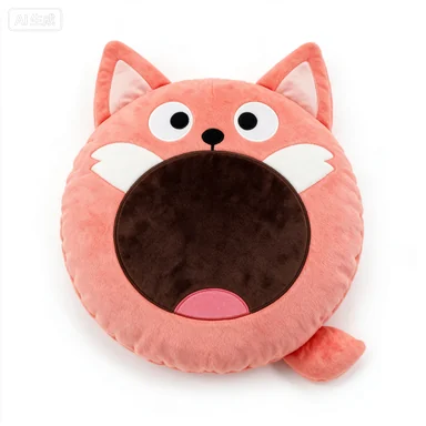 Pink Open-Mouth Cat Cushion — design reference