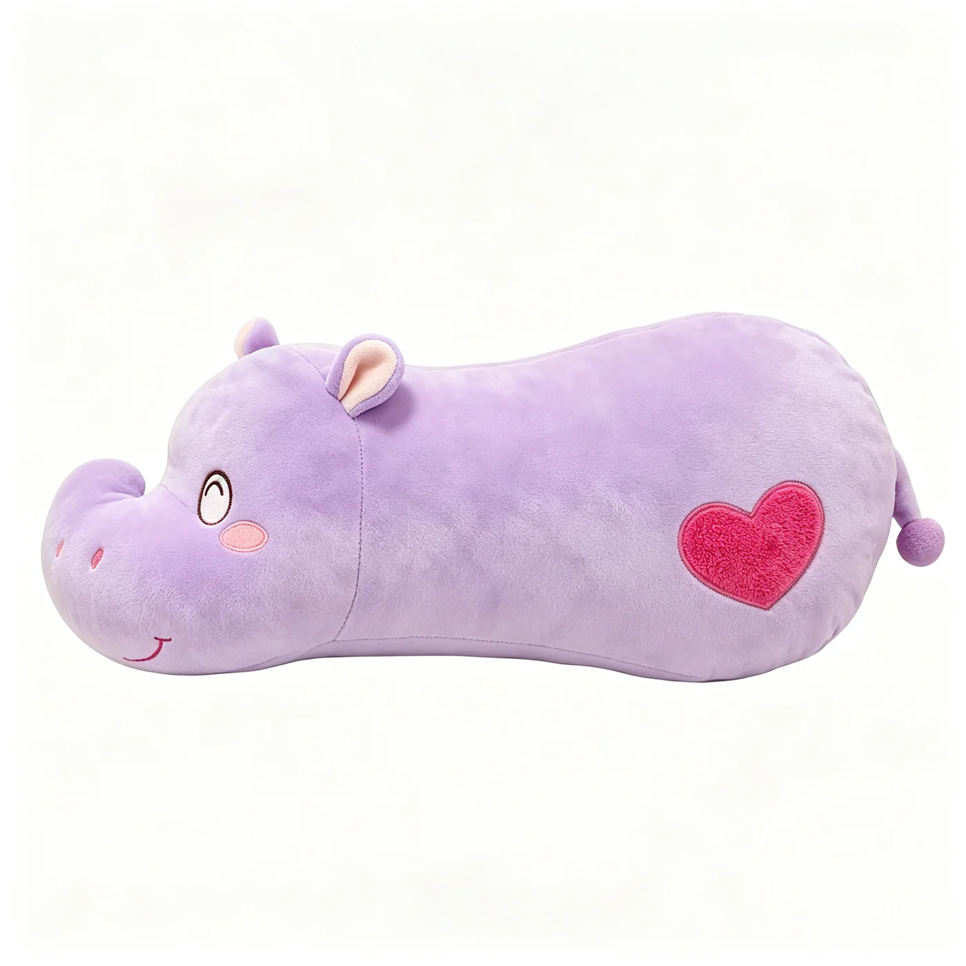 Lavender Hippo Heart Bolster, design reference