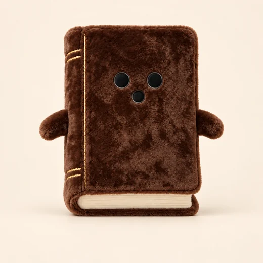 Brown Character Book Cushion — design reference