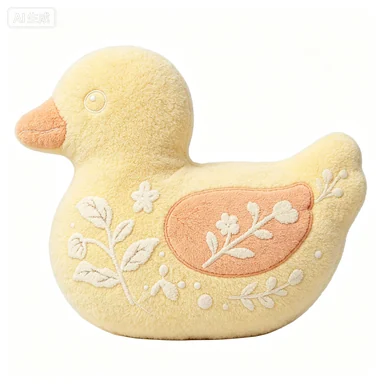 Floral Yellow Duck Cushion — design reference