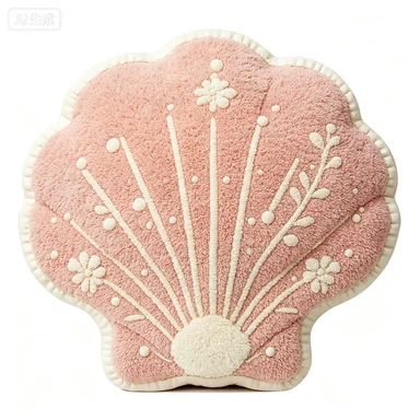 Pink Botanical Shell Cushion — design reference