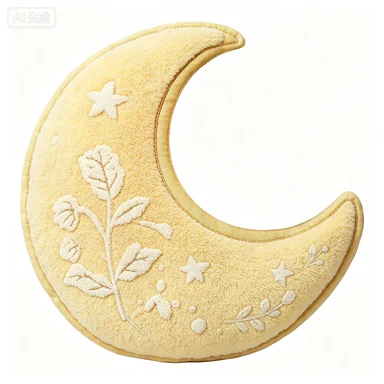 Floral Crescent Moon Cushion — design reference