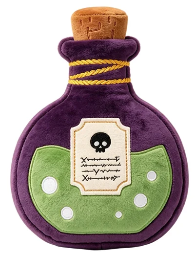 Purple Potion Bottle Cushion — design reference