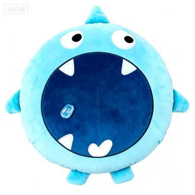 Blue Round Monster Cushion, design reference