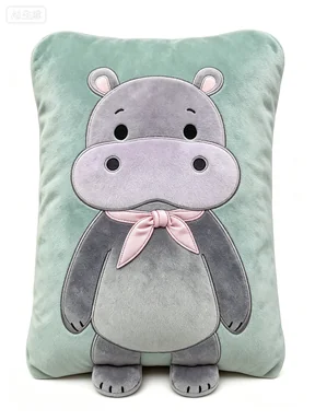 Hippo Character Rectangular Cushion — design reference