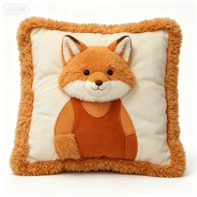 Fox Square Cushion with Orange Border, design reference