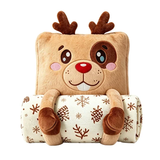 Reindeer Cushion and Patterned Blanket Concept — design reference