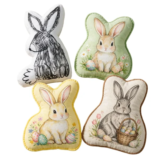 Easter Rabbit Art Cushion Collection — design reference