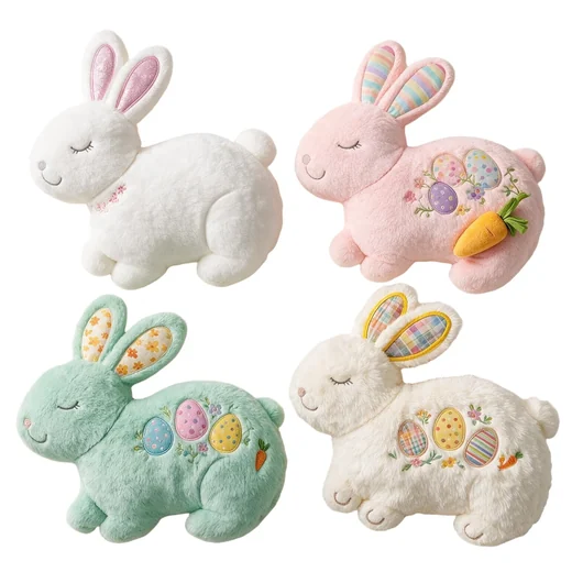 Pastel Side-Profile Rabbit Cushion Collection — design reference