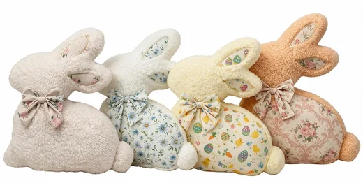 Bow-Trim Rabbit Silhouette Cushion Collection — design reference