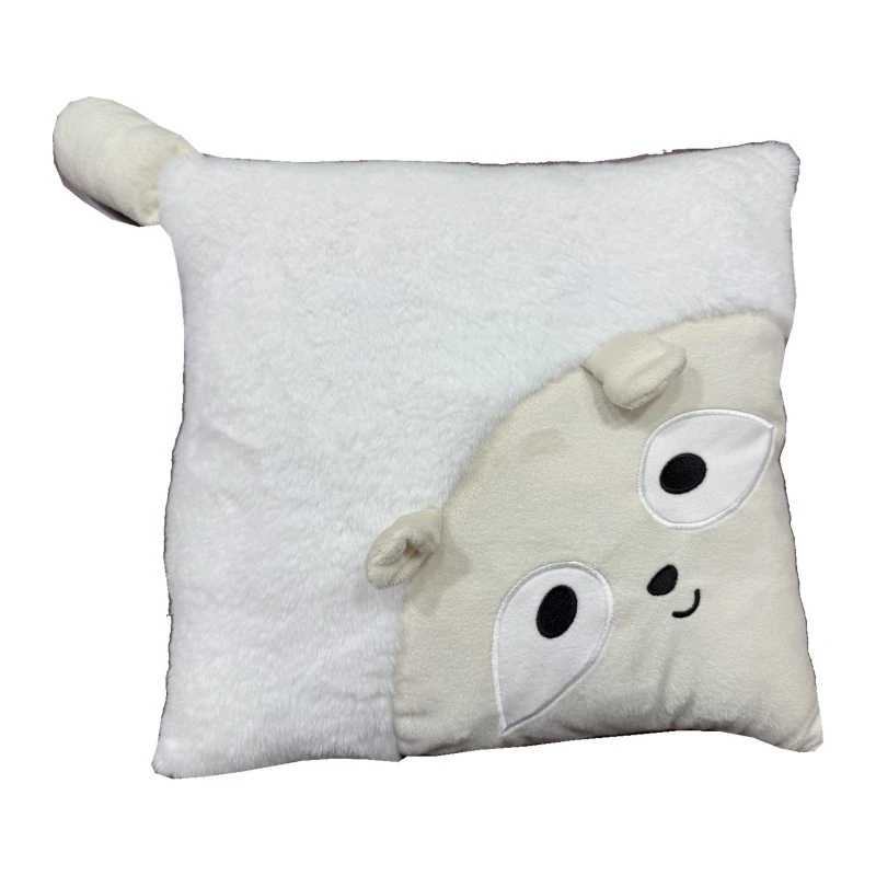 White cushion with cream corner character — WB2-010