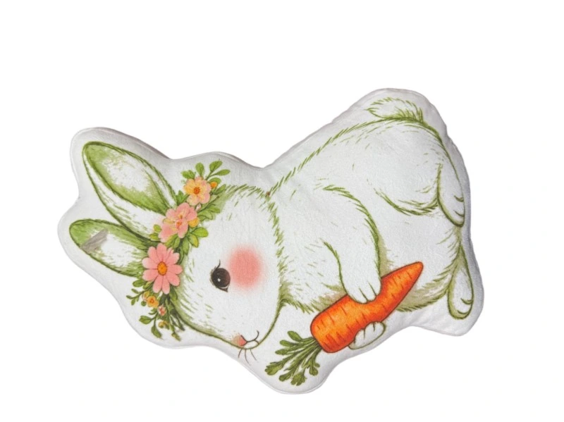 Floral rabbit holding a carrot — WB2-037