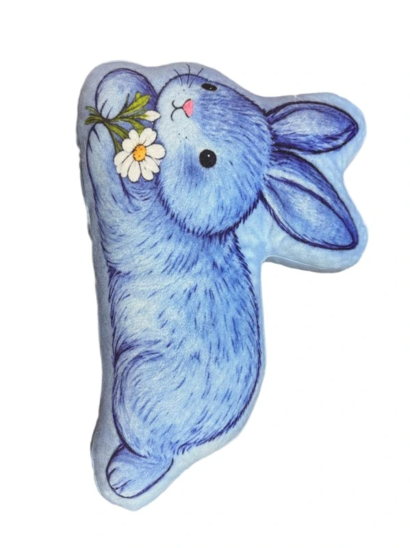 Blue rabbit with daisy — WB2-053
