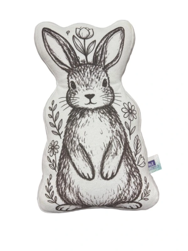 Sketch rabbit with flowers — WB2-062